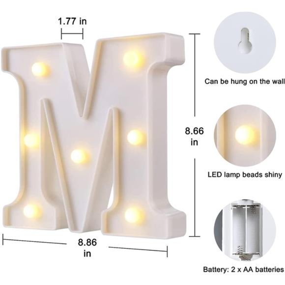 Marry Me Decorative Plastic LED Marquee Letter Light, Battery Operated Letter - Picture 4 of 6